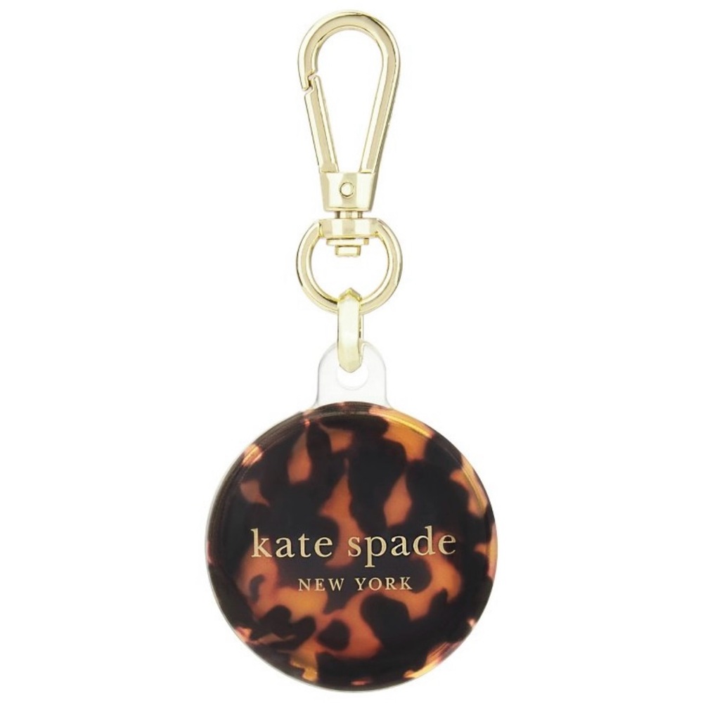 Kate Spade Brown Gold Tortoiseshell Air Tag Holder NWT